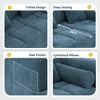 101.2"  Sectional Sofa Full-Compressed Sofa Modular Sofa Couch Free-combined Sofa with Deep Seating  and Two Side Pockets for Living Room, Beige - 4 of 4
