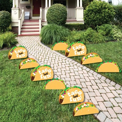 Big Dot of Happiness Taco 'Bout Fun - Lawn Decorations - Outdoor Mexican Fiesta Yard Decorations - 10 Piece