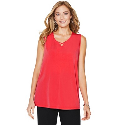 Catherines Women's Plus Size Petite Crisscross Timeless Tank