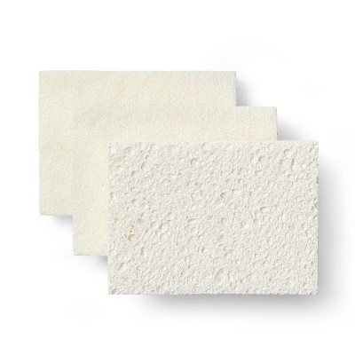 Natural Heavy Duty Scrubber Sponges - 3ct - Everspring™
