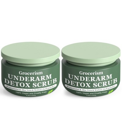 Grocerism Armpit & Body Scrub - Peppermint & Aloe Vera, Exfoliates & Deodorizes - 8.82 oz