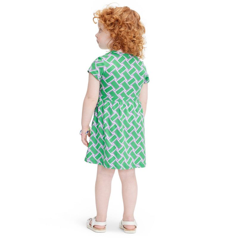 Toddler Short Sleeve Vintage Weave Green Faux Wrap Dress - DVF for Target, 2 of 5