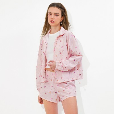 Женские куртки Wild Fable Women's Zip Track Jacket - Wild Fable™ Pink Floral M — фото 3