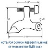 Attop 2-Pack Hinge Pin Door Stops - Adjustable Heavy Duty Black Door Stopper with Black Rubber Bumper, Wall Protection Solution - 2 of 4