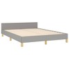 vidaXL Bed Frame with Headboard Light Gray 53.9 in.x74.8 in. Full Fabric - 4 of 4