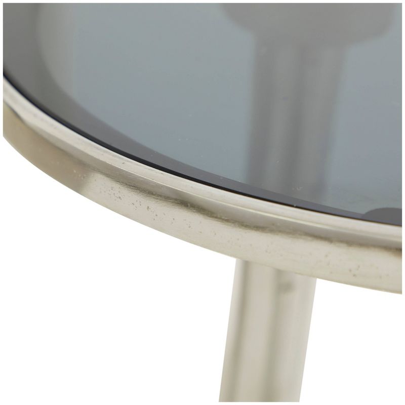 Contemporary Metal and Glass Accent Table with Tripod Base - Olivia & May, 3 of 6
