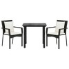 vidaXL Patio Dining Set Outdoor Rattan Wicker Table and Chair Set for Porch - Black 31.5" Table Length 2 Items - 3 of 4