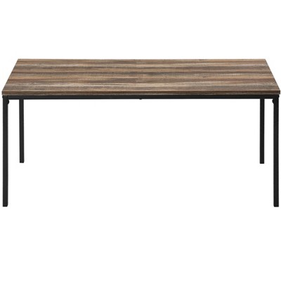 Contemporary Black Metal and Brown Laminate 3-Piece Table Set