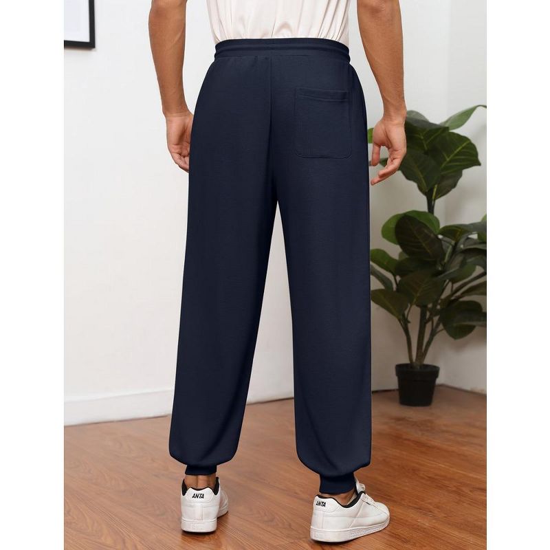 Men's Casual Lounge Pajama Yoga Jogger Pants Open Bottom Sweatpants with Pockets, 4 of 7