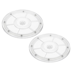 Unique Bargains 360 Degree Rotating Anti-slip High-strength Plastic Smooth Rotation Clear Lazy Susan 2 Pcs - 1 of 4