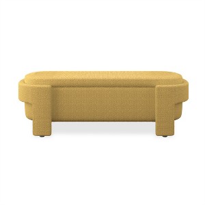 Tramull Linen Upholstered Storage Bench with Foam Cushion, Large Capacity Entryway Seat for Living Room & Bedroom - 1 of 4