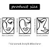 Cinq 3 Piece Set Wall Decor, Face Line Drawing Abstract Design, Black Rectangular Metal Frame - 3 of 4
