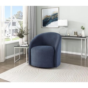 NicBex 1pc Boucle Swivel Barrel Chair Accent Chair Solid Wood Lounge Chair Modern Armchair Reading Chair Comfy Chair for Living Room, Blue - 1 of 4