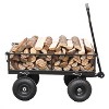 FURNIinspire Wheelbarrows And Lawn Carts Outdoor Steel Frame Wagon Cart Garden Cart, Ideal For Firewood And Yard Debris, Black, 40“*19"*40" - 4 of 4