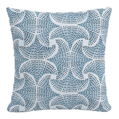 18"x18" Polyester Sea Fan Print Square Throw Pillow Blue - Skyline Furniture