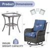 Gymojoy Outdoor Swivel Chairs with Side Table Glider Chairs Set of 3 - 2 of 4