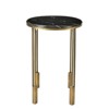 Moti Orlando Orlando Agua Marble Occasional Table Gold/Black - 3 of 4