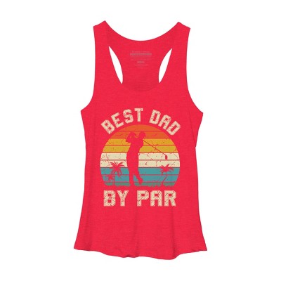Women's Design By Humans Best Dad By Par Tropical Golf By Racerback Tank Top