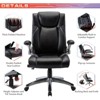 Office Desk Chair, Leather Executive Chair with Adjustable Lumbar Support, Task Chair for Home - 3 of 4