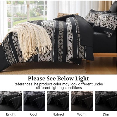 Der Rose BALHAM TRADE-7 Pieces Comforter Set Queen Size Boho Striped Soft Microfiber Bedding Set Khaki Queen 90" x 90" — фото 6