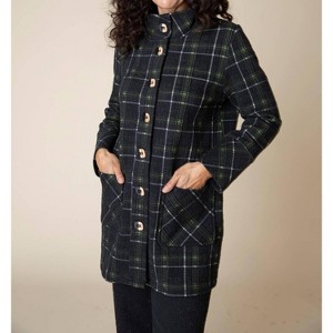 Women's Speckle Knit Plaid Car Coat - habitat - 1 of 4