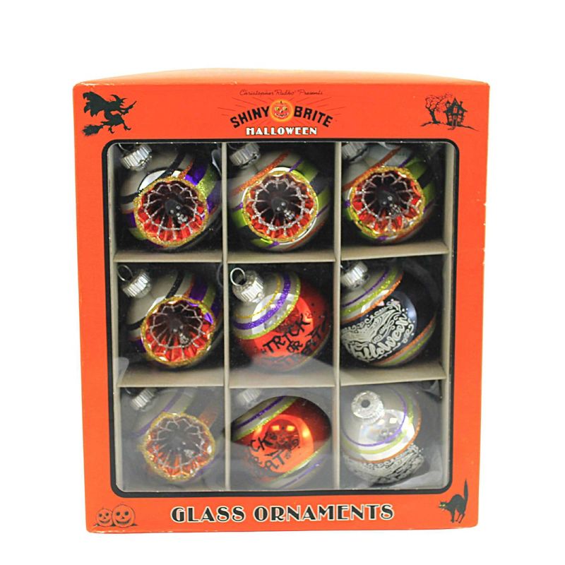 Shiny Brite 2.75 In 2.50" Rounds & Reflectors Ornament Halloween Skulls Tree Ornament Sets, 2 of 4