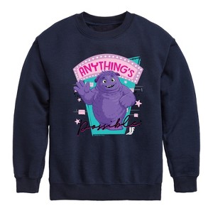 Boys' - HYBRID APPAREL - Blue Anything's Possible Graphic Long Sleeve Fleece Sweatshirt - 1 of 4