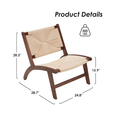 Infurnic Accent Chairs, Comfortable Woven Seat with Sturdy Legs, Modern Accent Chairs for Kitchen and Dining Room, Beige, 24.8"*28.7"*28.3"