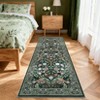 Floral Washable Area Rug Vintage Large Rugs for Living Room Soft Non-Slip Carpet - 4 of 4