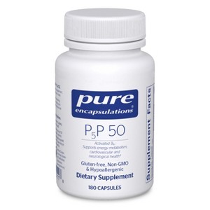 Pure Encapsulations P5P 50 - Active Vitamin B6 - Supports Energy Metabolism & Brain Health* - Gluten Free & Non-GMO - 180 Capsules - 1 of 4