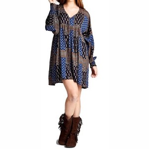 Women's Baby Doll Color Block Dress - Velzera - 1 of 4