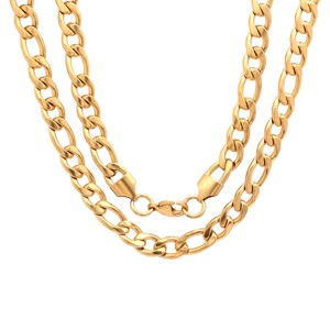 Steeltime Men's stainless steel 24" Franco chain necklace. Color Options: Silver, Gold - 1 of 4