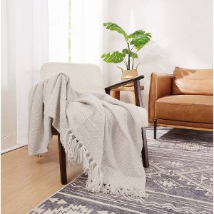 Brooklyn Loom 50"x70" Chunky Boucle Textured Microfiber Throw Blanket in Greige - 1 of 4