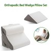 Dyonery 4PCS Wedge Pillow Set for After Surgery, for Back Pain Relief, Recovery, Acid Reflux, Snoring, Body Pillow, Leg, Shoulder Support, White/Grey - 4 of 4
