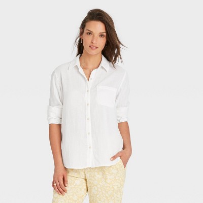 Women's Long Sleeve Gauze Button-Down Shirt - Universal Thread™