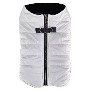 Doggie Design Zip-up Dog Puffer Vest - White - 1 of 3