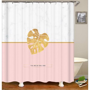 Golden Leaf Shower Curtains for Bathroom Waterproof Fabric Bath Curtain Durable Soft Stylish Bathroom Decor 72x72 Inch - 1 of 1