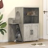Whizmax Cat Litter Box Enclosure with Platform, Double Layer Cat Litter Hidden Furniture, Modern Villa Cat Cabinet with Ladder, Cat House - 2 of 4
