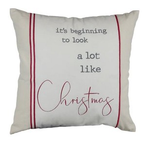 Old World Christmas Square Decorative Holiday Pillow, Look a Lot Like Christmas, 18in - 1 of 2