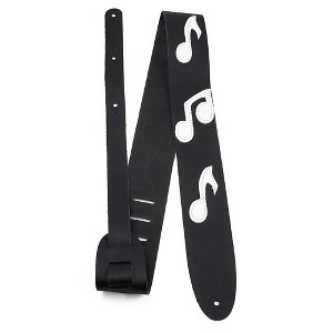 Perri's Music Notes Leather Guitar Strap Black 2.5 in. - 1 of 3