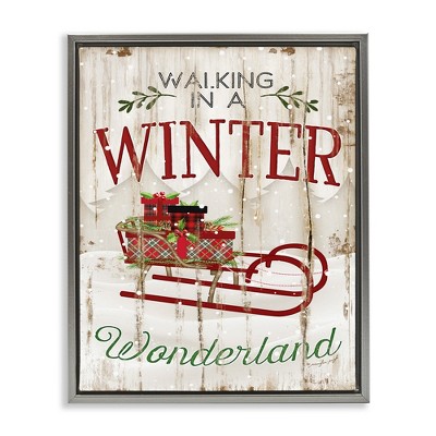 Stupell Industries Rustic Winter Wonderland Sleigh, 17" x 21"