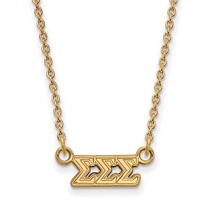 Black Bow Jewelry 14k Yellow Gold Plated Sterling Silver Sigma Sigma Sigma Greek Life Necklace 18 Inch - 1 of 4
