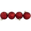 Northlight Glittery Swirls Glass Christmas Ball Ornaments - 3" (80mm) - Red - 4ct - 3 of 4