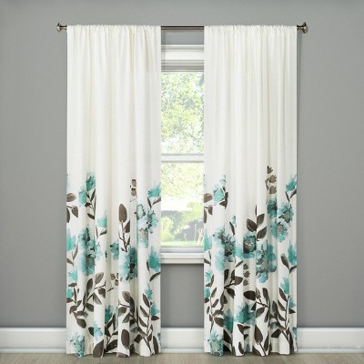 Climbing Floral Window Curtain Panel Threshold Target