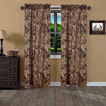 Realtree Max 5 Camouflage Rod Pocket Window Curtains - Camo Drapes in Forest and Rustic Theme, Perfect for Bedroom, Farmhouse, Cabin, and Kitchen