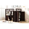 TIRAMISUBEST Twin/Full size Loft Bed with 3 Storage Drawers, Bulit-in Desk and Wardrobe, Solid Wood Loft Bedframe w/ Storage Shelf, Ladder & Guardrail - 4 of 4