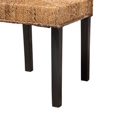 Laymi Bohemian Dark Brown Mahogany and Seagrass Side Chair