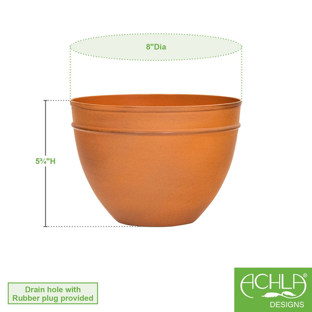 ACHLA Designs Steel Outdoor Planter Pot Carrot Orange 8"x8"x5.75": Galvanized Round Contemporary Freestanding - thumbnail 3