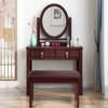 Infans Solid Wood PU Leather Piano Bench Padded Double Duet Keyboard Seat Storage Brown - 3 of 4
