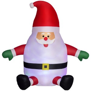 Outsunny 6' Inflatable Christmas Santa Claus with Rotating Magic Ball Light for Lawn Garden Party - 1 of 4